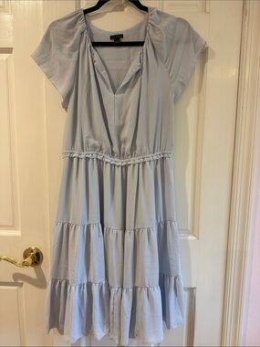 Ann Taylor Light Blue Blouse with Black Trim